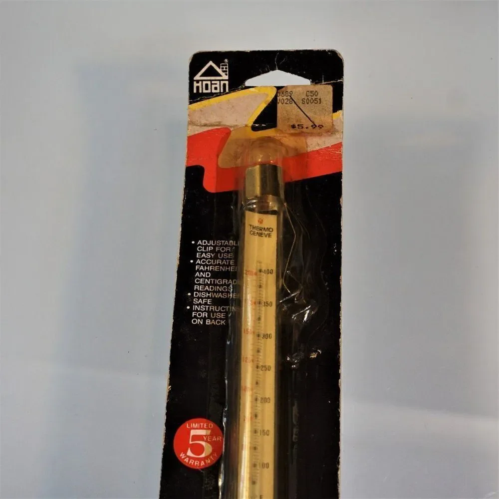 Vintage HOAN 1988 Thermometer Deep Frying Baking Candy Jelly Kitchenalia
